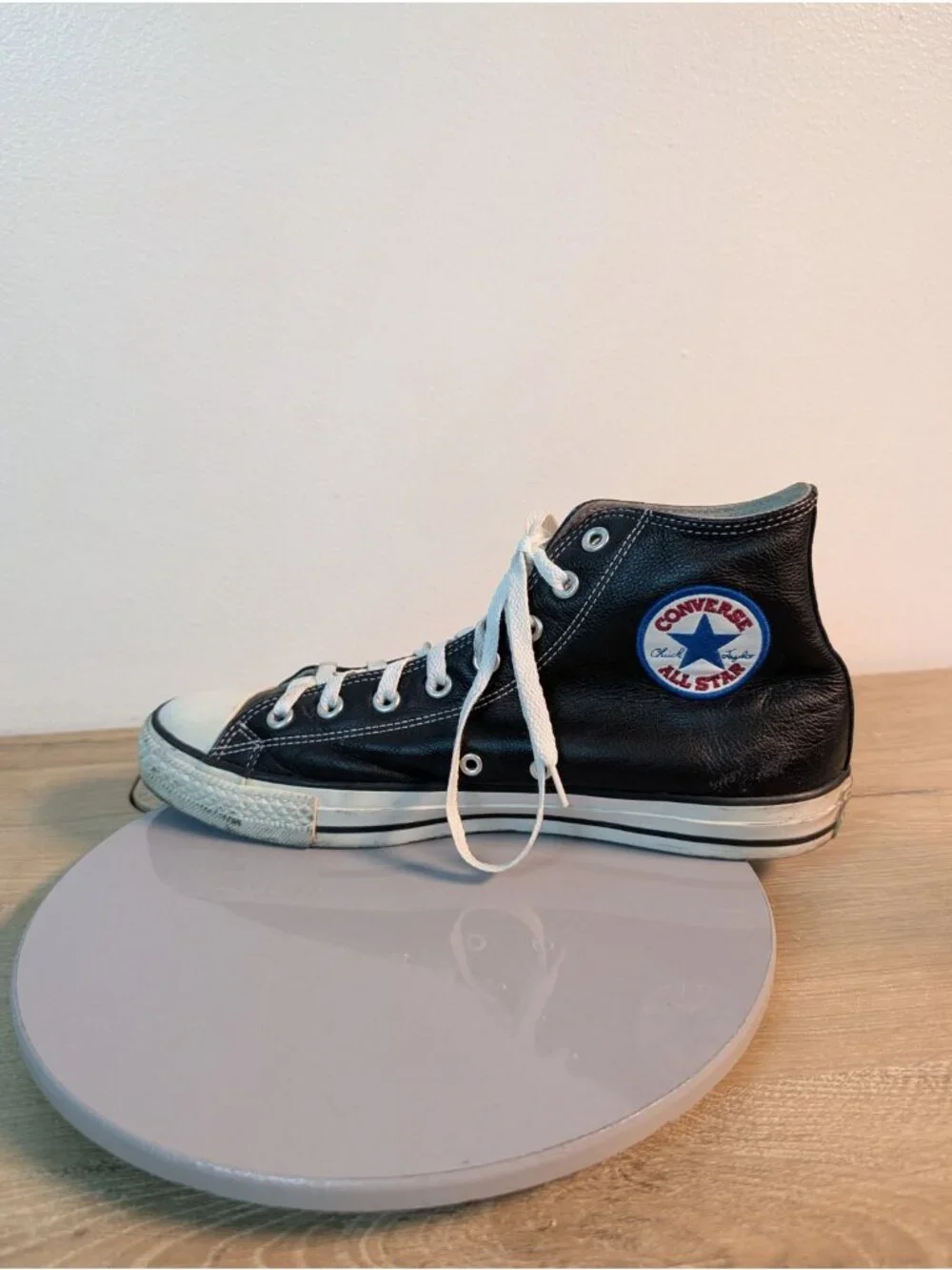 Converse Chuck Taylor All Star Leather High Top Black 1S581 Men's Sneaker 9.5 - Picture 8 of 10